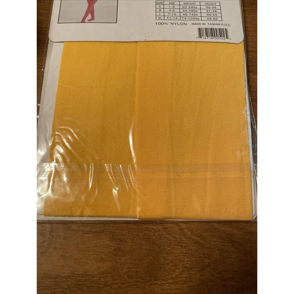 Girl's Patterns Sz M Industrial Yellow Fashion Footed Tights Dance Exercise Play